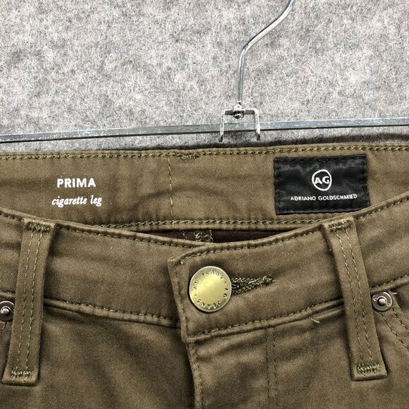AG Adriano Goldschmied Prima Cigarette Jeans Womens 25R Chino Olive Green - Picture 5 of 10